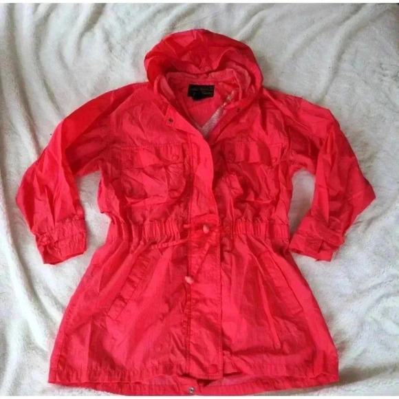 Eddie Bauer Jackets & Blazers - Vintage Eddie Bauer Red Drawstring Raincoat Size M 1B